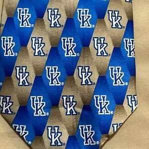 University of KY Blue and Tan Patterned Tie